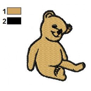 Brown Teddy Bear Embroidery Design 02